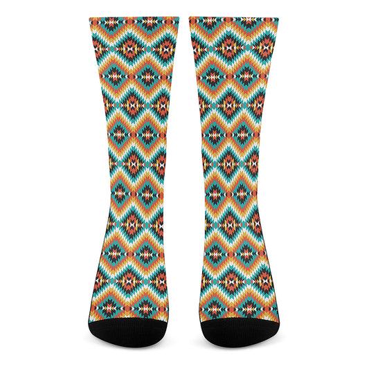 Ethnic Native American Pattern Print Crew Socks