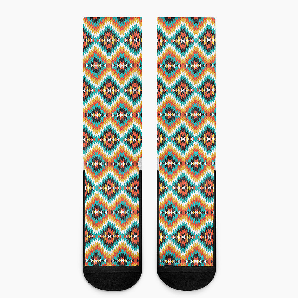 Ethnic Native American Pattern Print Crew Socks