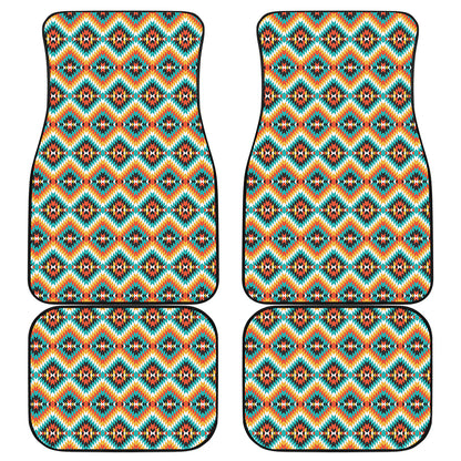 Ethnic Native American Pattern Print Front and Back Car Floor Mats