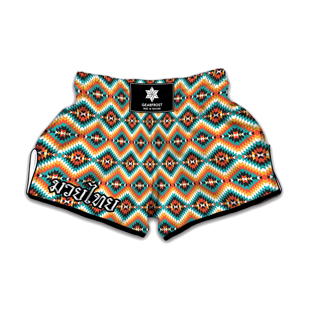 Ethnic Native American Pattern Print Muay Thai Boxing Shorts