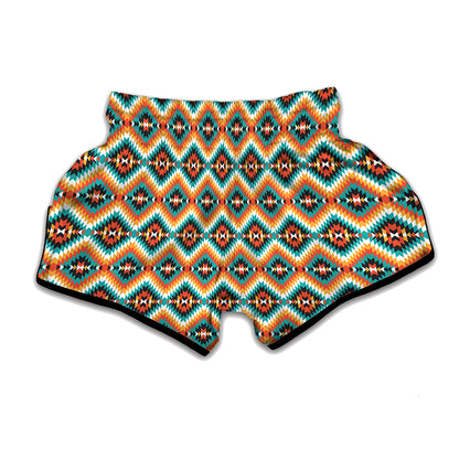 Ethnic Native American Pattern Print Muay Thai Boxing Shorts