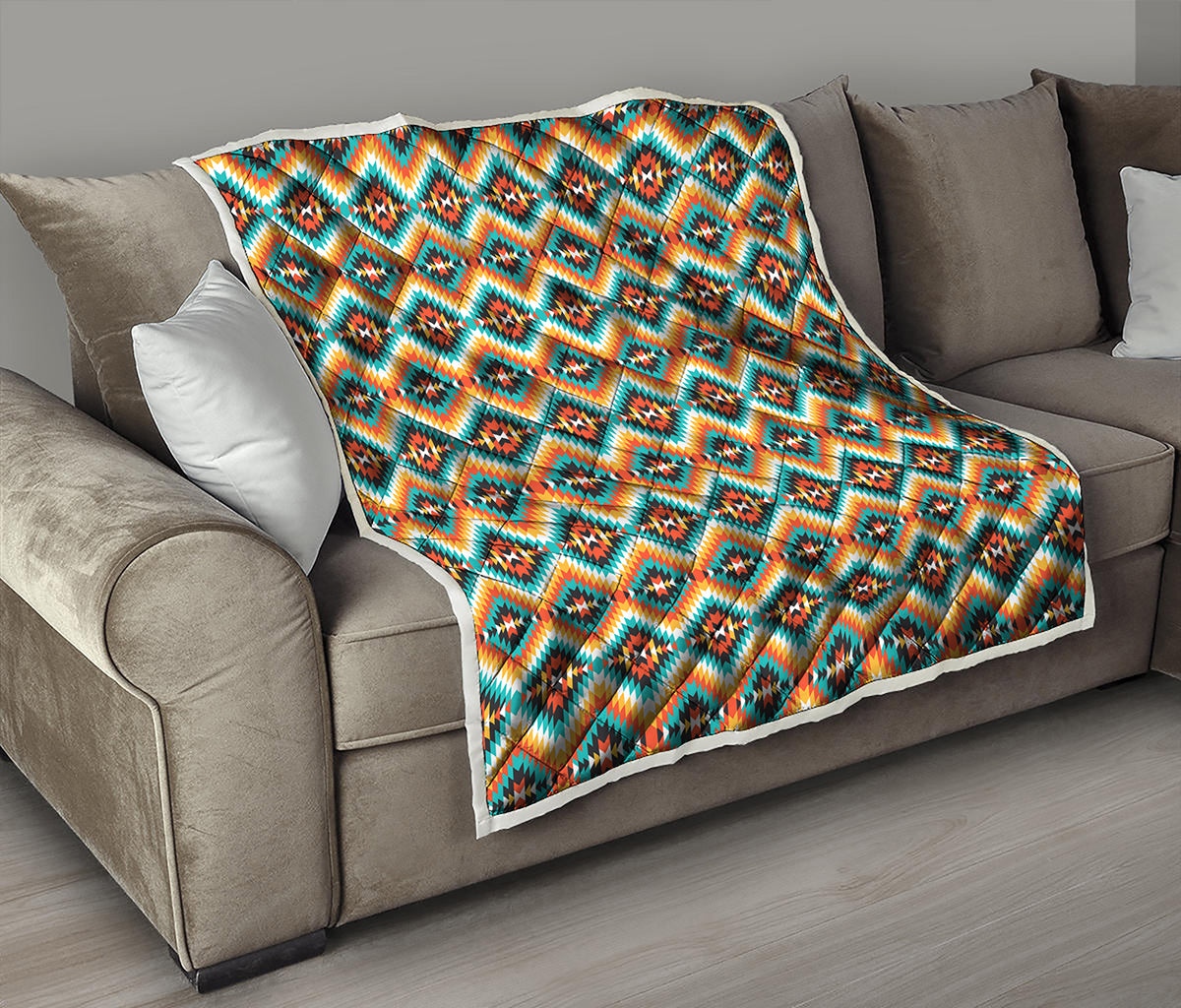 Ethnic Native American Pattern Print Quilt