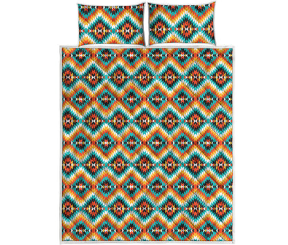 Ethnic Native American Pattern Print Quilt Bed Set