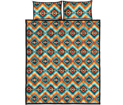 Ethnic Native American Pattern Print Quilt Bed Set
