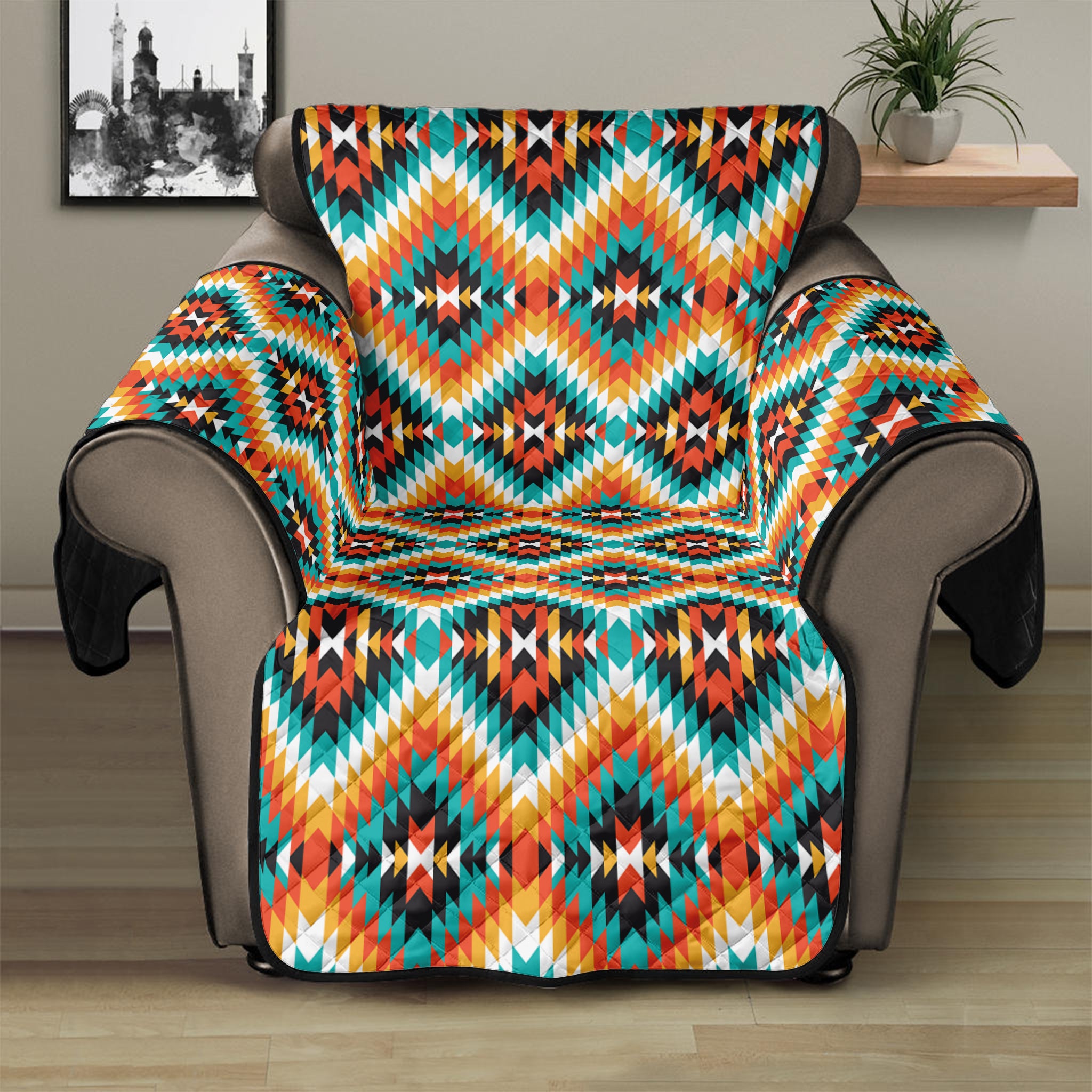 Ethnic Native American Pattern Print Recliner Protector