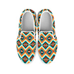 Ethnic Native American Pattern Print White Slip On Shoes