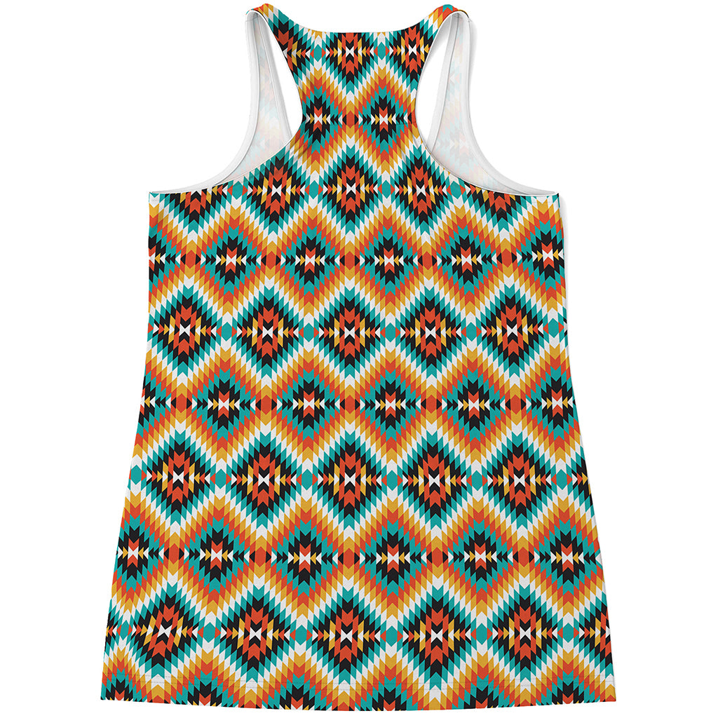 Ethnic Native American Pattern Print Women's Racerback Tank Top