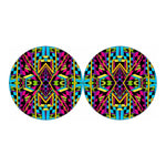 Ethnic Psychedelic Trippy Print Car Coasters