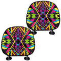 Ethnic Psychedelic Trippy Print Car Headrest Covers