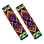 Ethnic Psychedelic Trippy Print Car Seat Belt Covers