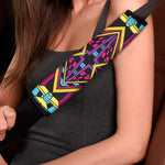 Ethnic Psychedelic Trippy Print Car Seat Belt Covers