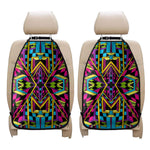 Ethnic Psychedelic Trippy Print Car Seat Organizers