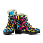 Ethnic Psychedelic Trippy Print Comfy Boots GearFrost