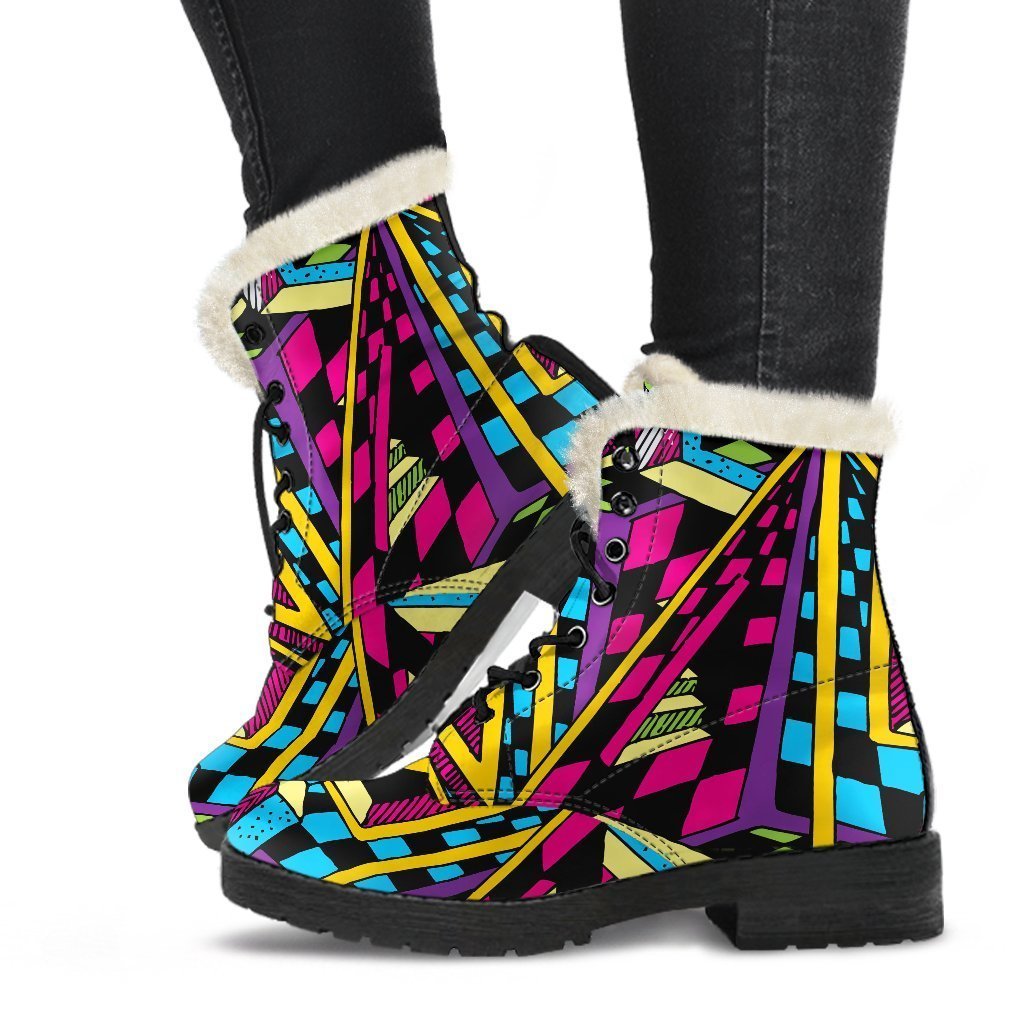 Ethnic Psychedelic Trippy Print Comfy Boots GearFrost