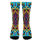 Ethnic Psychedelic Trippy Print Crew Socks