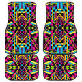 Ethnic Psychedelic Trippy Print Front and Back Car Floor Mats
