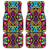 Ethnic Psychedelic Trippy Print Front and Back Car Floor Mats