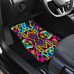 Ethnic Psychedelic Trippy Print Front and Back Car Floor Mats