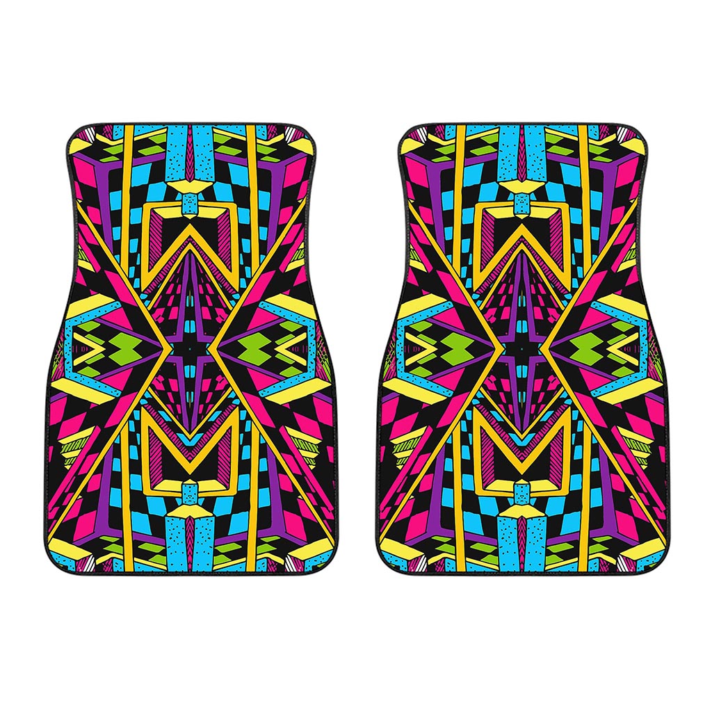 Ethnic Psychedelic Trippy Print Front Car Floor Mats