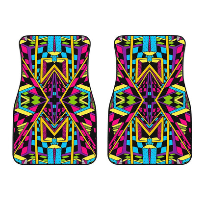 Ethnic Psychedelic Trippy Print Front Car Floor Mats