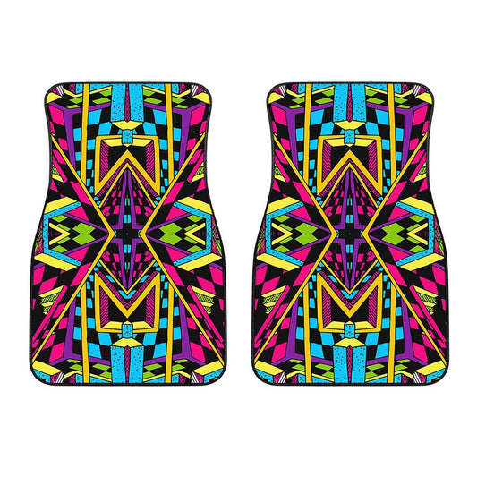 Ethnic Psychedelic Trippy Print Front Car Floor Mats