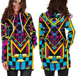Ethnic Psychedelic Trippy Print Hoodie Dress GearFrost