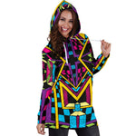 Ethnic Psychedelic Trippy Print Hoodie Dress GearFrost