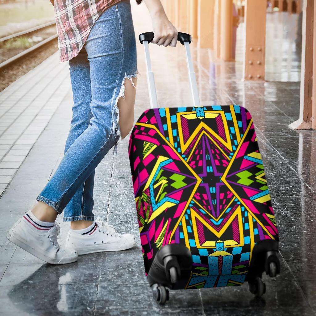 Ethnic Psychedelic Trippy Print Luggage Cover GearFrost