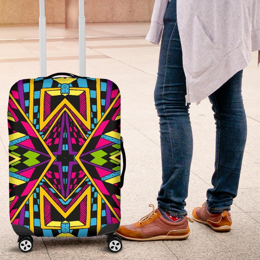 Ethnic Psychedelic Trippy Print Luggage Cover GearFrost