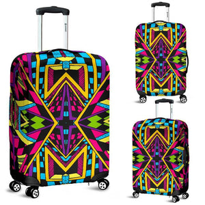 Ethnic Psychedelic Trippy Print Luggage Cover GearFrost