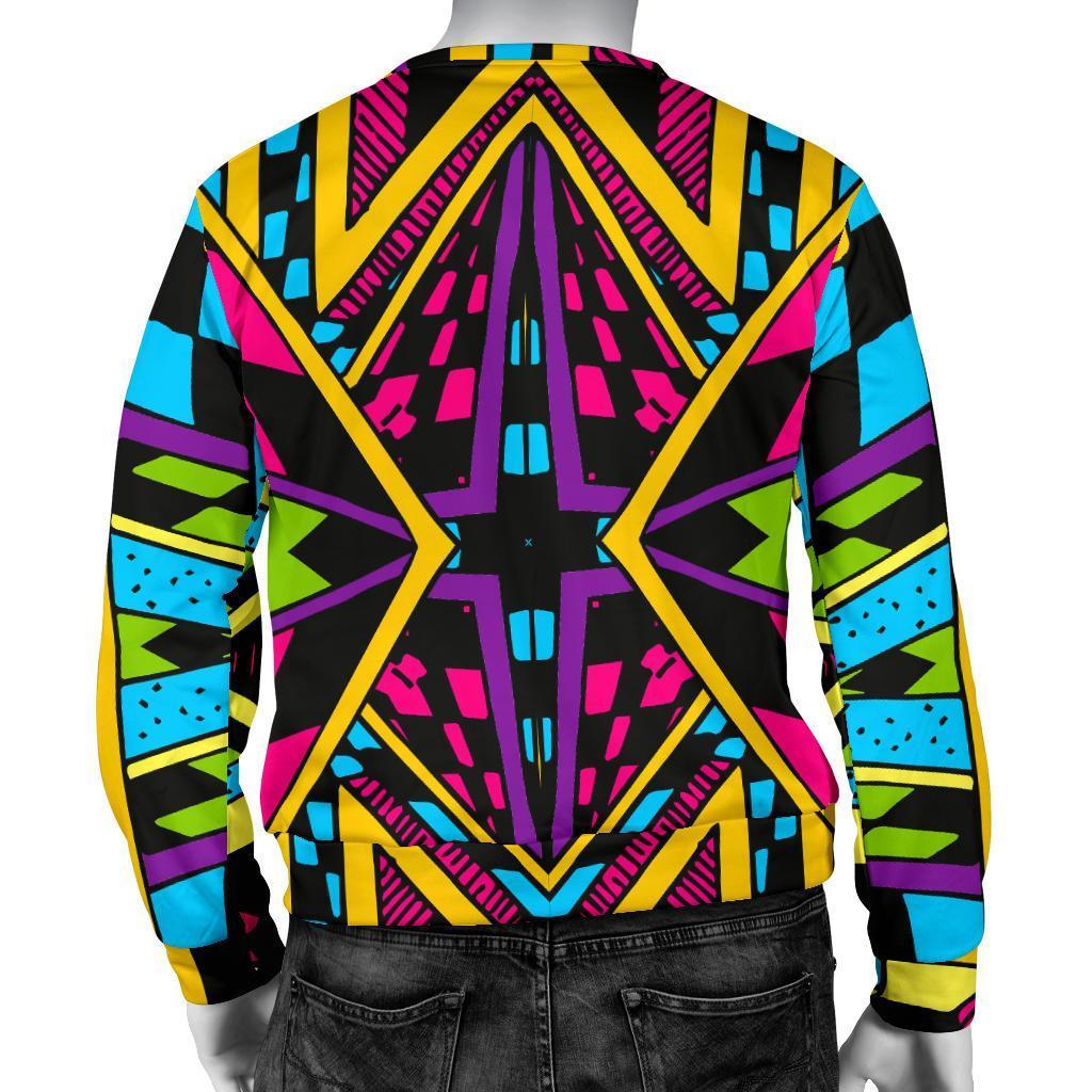 Ethnic Psychedelic Trippy Print Men's Crewneck Sweatshirt GearFrost