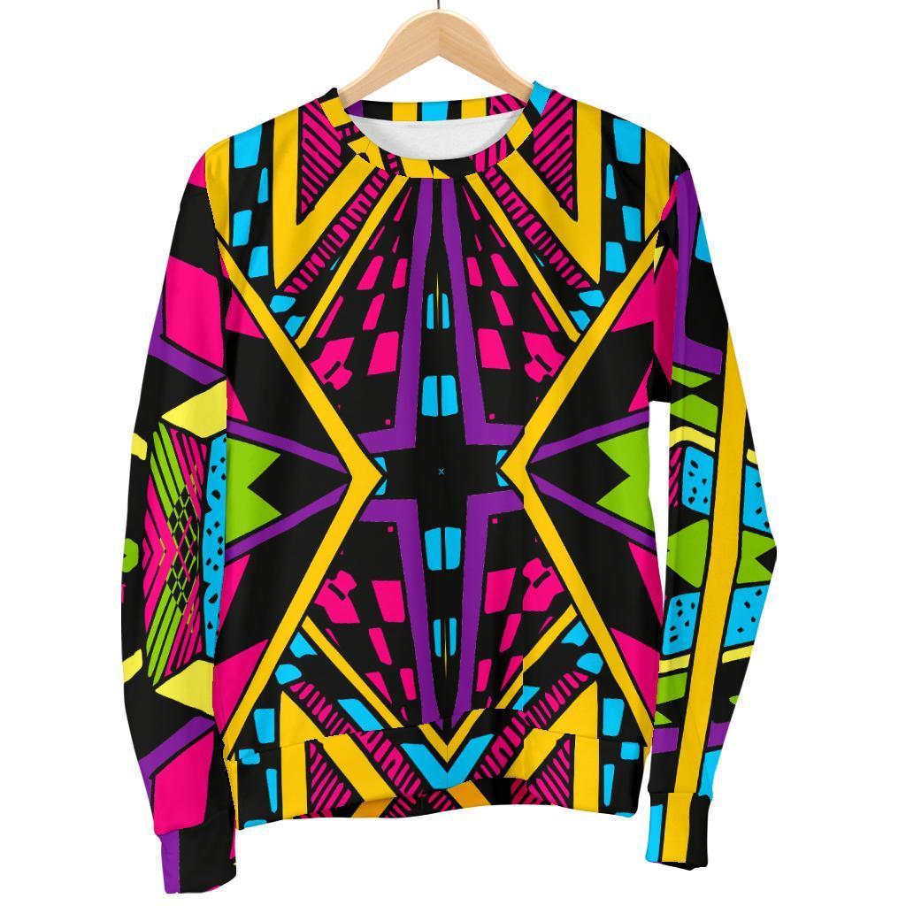 Ethnic Psychedelic Trippy Print Men's Crewneck Sweatshirt GearFrost