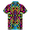 Ethnic Psychedelic Trippy Print Men's Short Sleeve Shirt