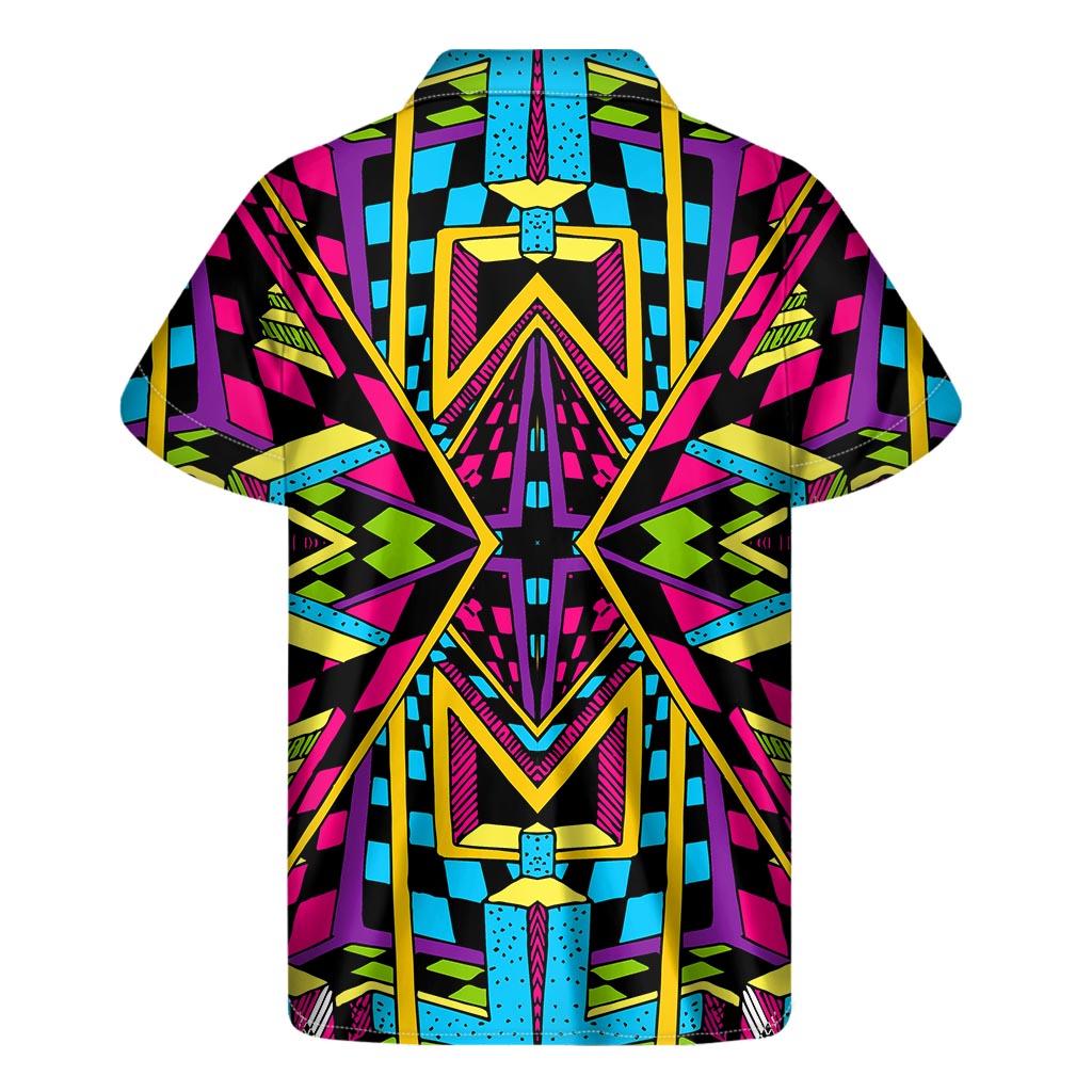 Ethnic Psychedelic Trippy Print Men's Short Sleeve Shirt