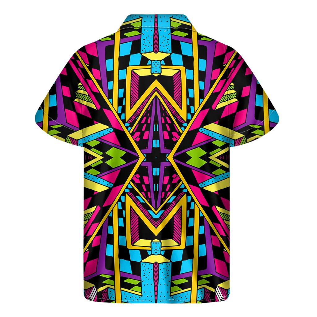 Ethnic Psychedelic Trippy Print Men's Short Sleeve Shirt