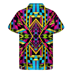 Ethnic Psychedelic Trippy Print Men's Short Sleeve Shirt