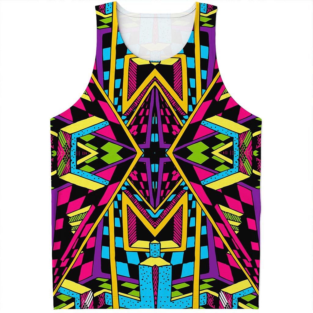 Ethnic Psychedelic Trippy Print Men's Tank Top