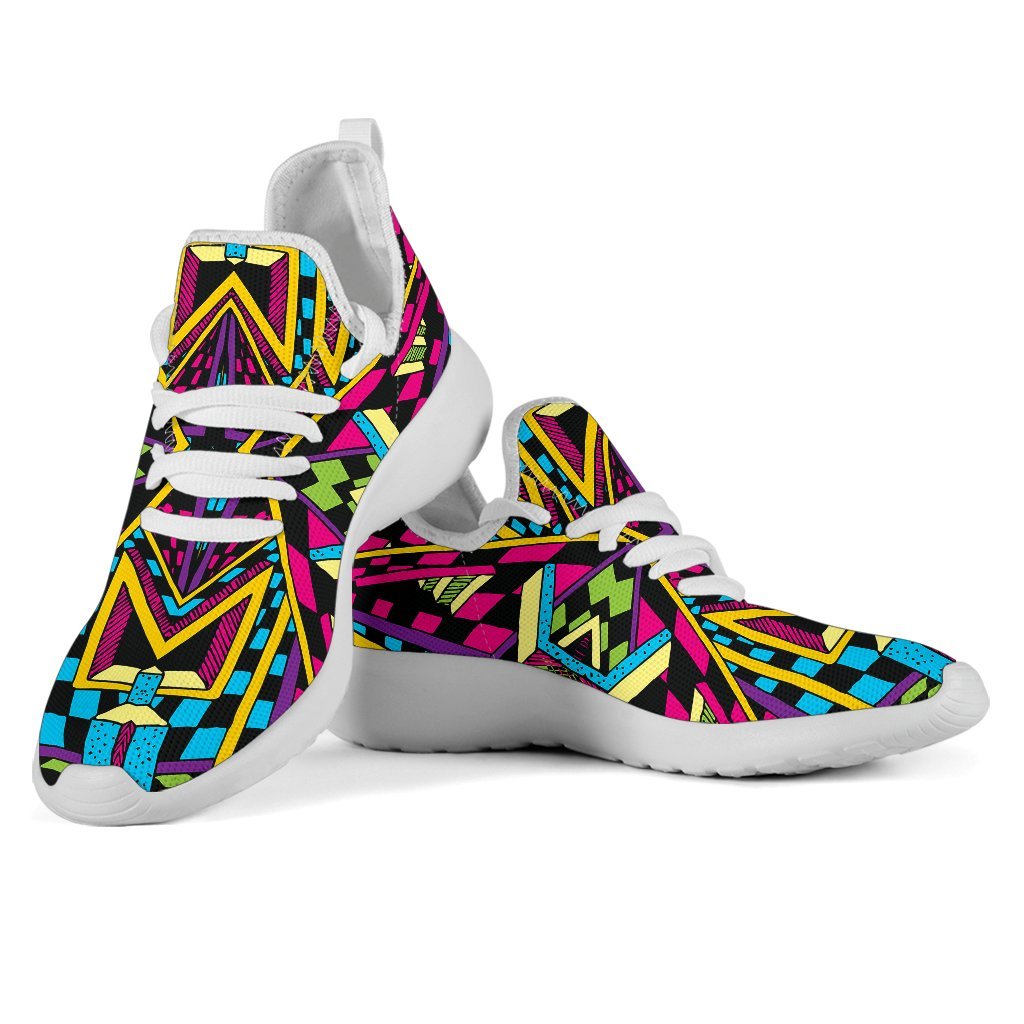 Ethnic Psychedelic Trippy Print Mesh Knit Shoes GearFrost