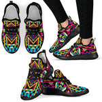 Ethnic Psychedelic Trippy Print Mesh Knit Shoes GearFrost