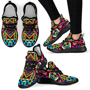 Ethnic Psychedelic Trippy Print Mesh Knit Shoes GearFrost