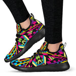 Ethnic Psychedelic Trippy Print Mesh Knit Shoes GearFrost