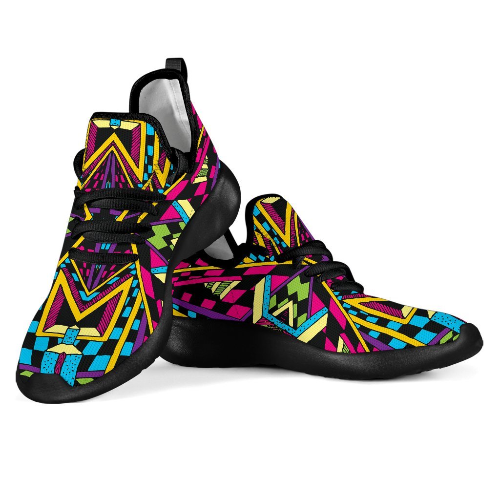 Ethnic Psychedelic Trippy Print Mesh Knit Shoes GearFrost