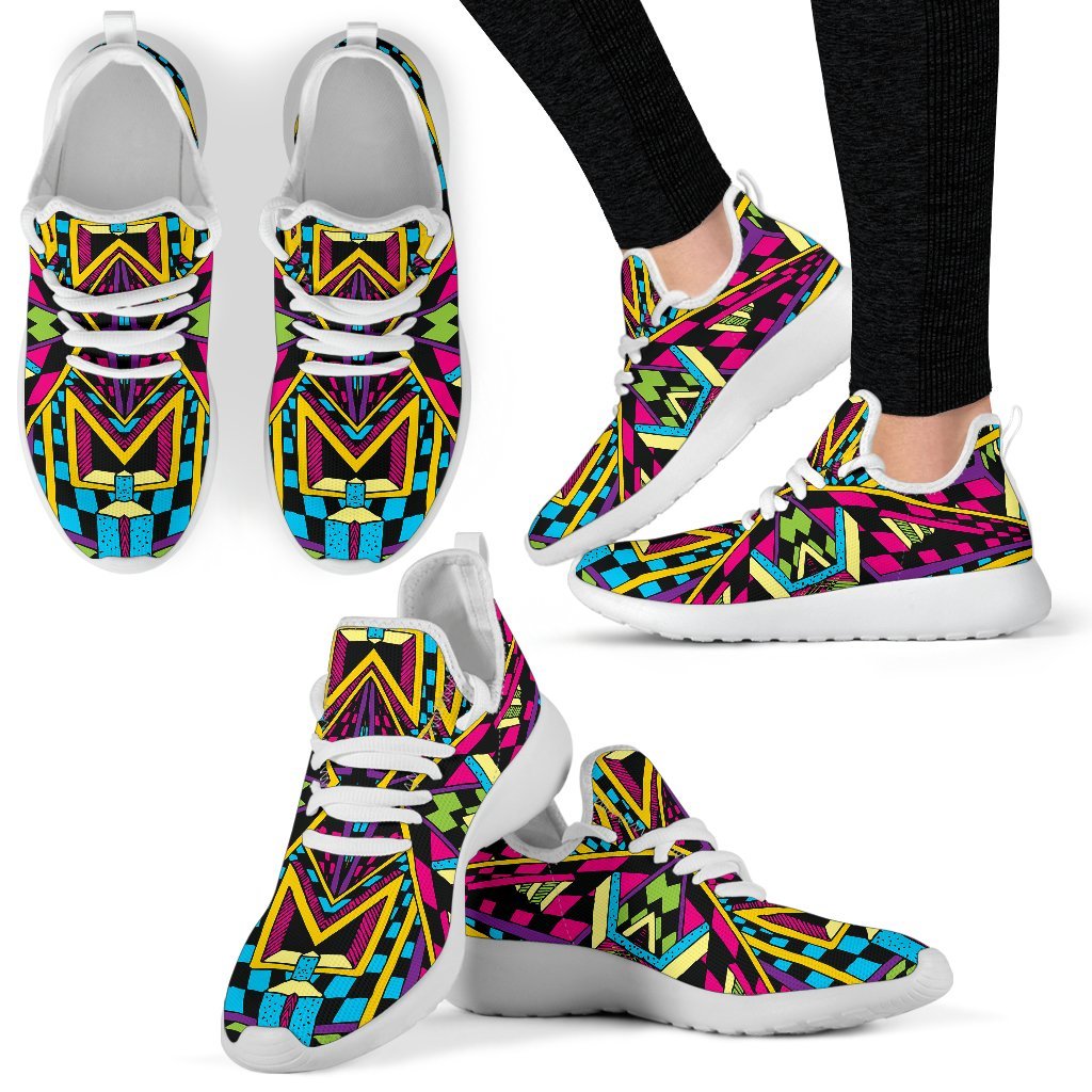 Ethnic Psychedelic Trippy Print Mesh Knit Shoes GearFrost