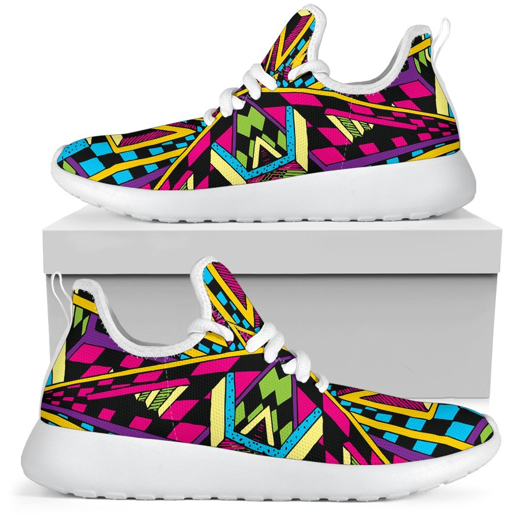 Ethnic Psychedelic Trippy Print Mesh Knit Shoes GearFrost