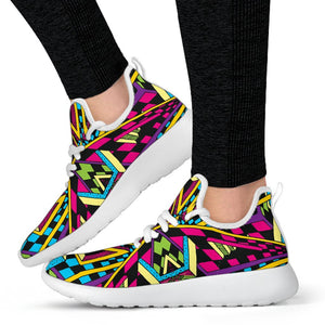 Ethnic Psychedelic Trippy Print Mesh Knit Shoes GearFrost