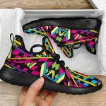 Ethnic Psychedelic Trippy Print Mesh Knit Shoes GearFrost