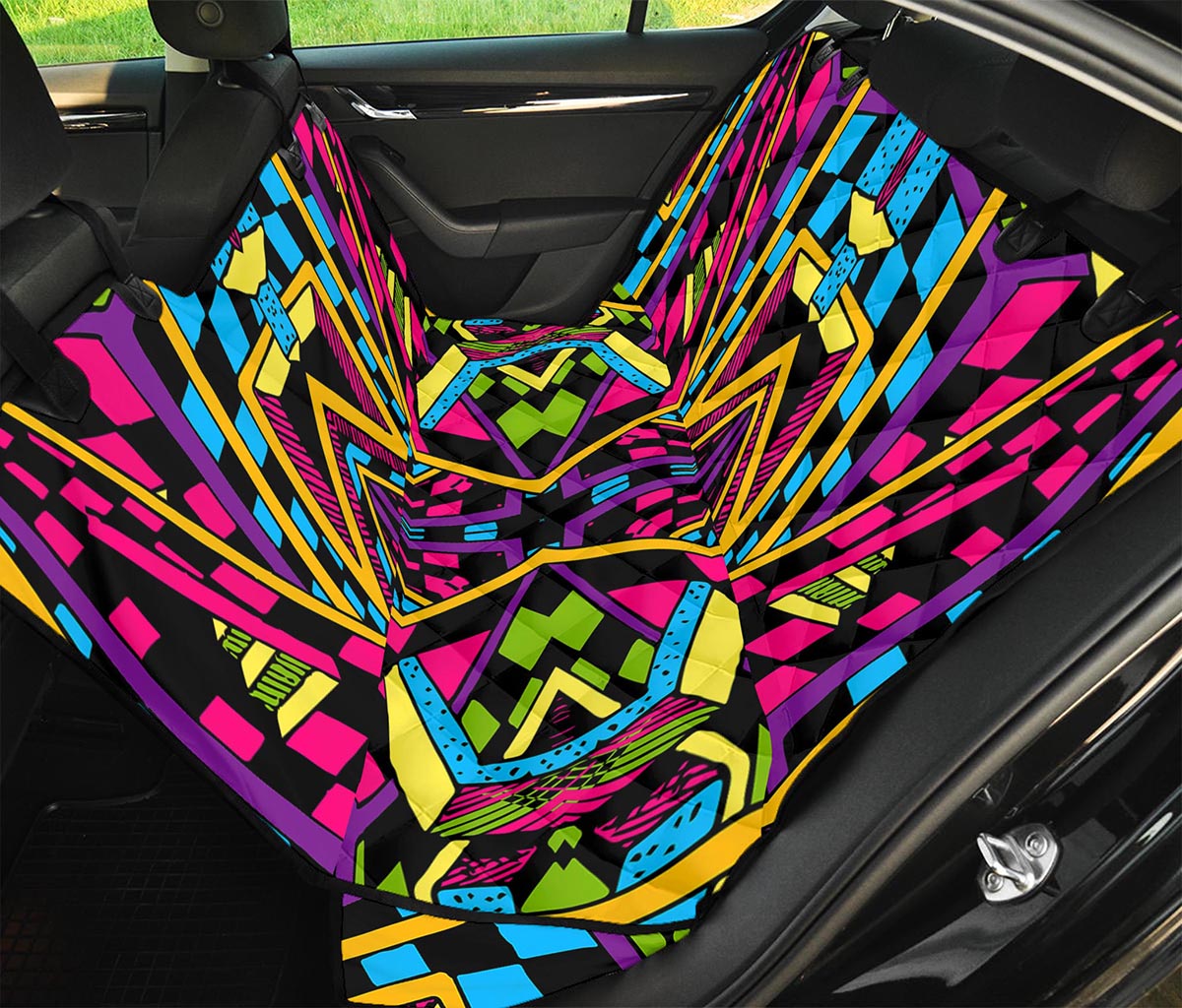 Ethnic Psychedelic Trippy Print Pet Car Back Seat Cover