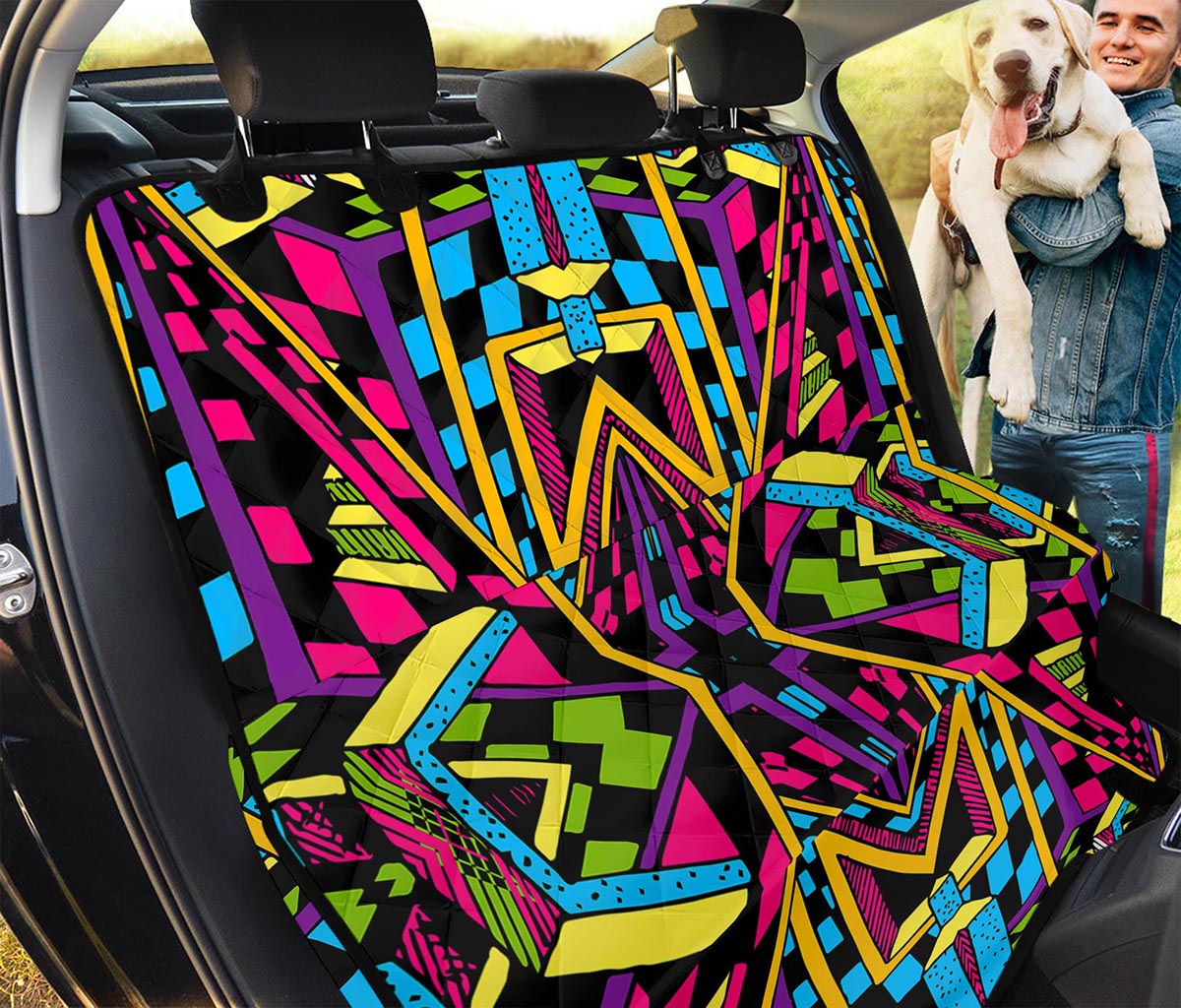 Ethnic Psychedelic Trippy Print Pet Car Back Seat Cover