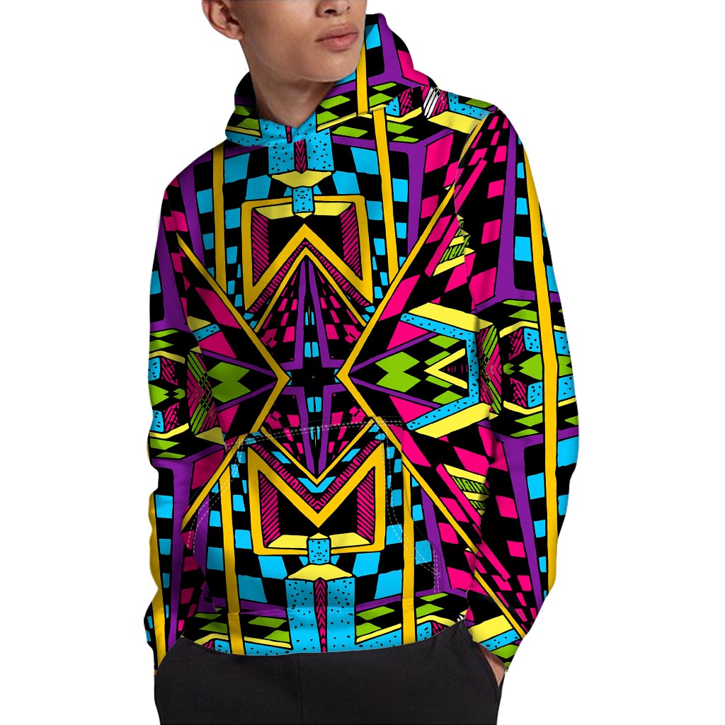 Ethnic Psychedelic Trippy Print Pullover Hoodie