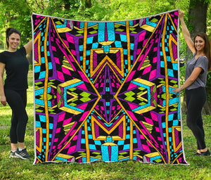 Ethnic Psychedelic Trippy Print Quilt